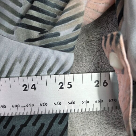 Womens Cato Grey & Pink Striped Blouse Roll-Tab Sleeve 100% Polyester Size XL - Picture 7 of 9